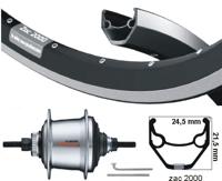 Kgs Shimano / ryde achterwiel 28 inch 622 zwart met remrand nexus 7 disk of velgrem