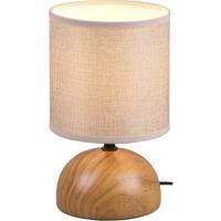 LED Tafellamp Keramiek - E14 Fitting - Mat Bruin/Beige - Stijlvolle Tafelverlichting