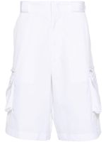 Prada short cargo à plaque logo - Blanc