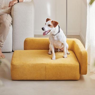 Kave Home Hondenkussen 'Bowie' 80 x 63cm, kleur Mosterdgeel