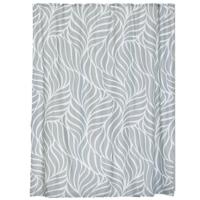 Douchegordijn Botanic - met ringen - wit - polyester - 180 x 200 cm - wasbaar