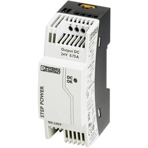 Phoenix Contact STEP-PS/1AC/24DC/0.75 DIN-rail netvoeding 24 V/DC 0.83 A 18 W Aantal uitgangen: 1 x Inhoud: 1 stuk(s)