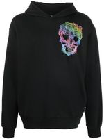 Philipp Plein hoodie en coton à imprimé tête de mort - Noir