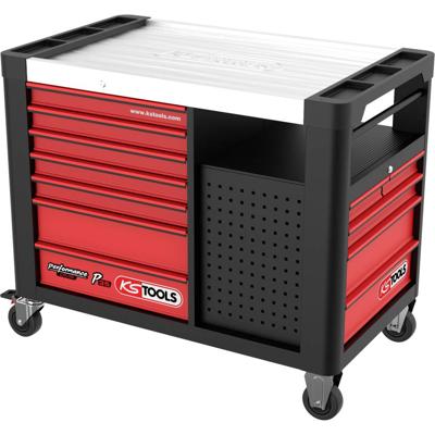 KS Tools 8735008 Werkplaatswagen Plaatstaal Kleur (specifiek): Zwart, Rood
