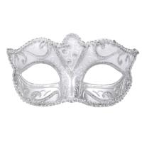 Verkleed gezichtsmasker Venitiaans - zilver met barok - volwassenen - Carnaval/gemaskerd bal   -