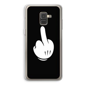 Middle finger black: Samsung Galaxy A8 (2018) Transparant Hoesje