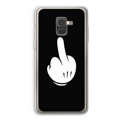 Middle finger black: Samsung Galaxy A8 (2018) Transparant Hoesje
