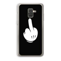 Middle finger black: Samsung Galaxy A8 (2018) Transparant Hoesje