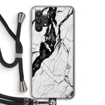 Witte marmer 2: Samsung Galaxy A32 5G Transparant Hoesje met koord
