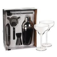 Excellent Houseware cocktails maken set 5-delig met 4x Margarita glazen - thumbnail