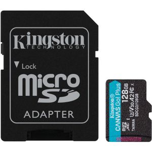 Kingston Technology 128GB microSDXC Canvas Go Plus 170R A2 U3 V30 enkel pakket zonder ADP