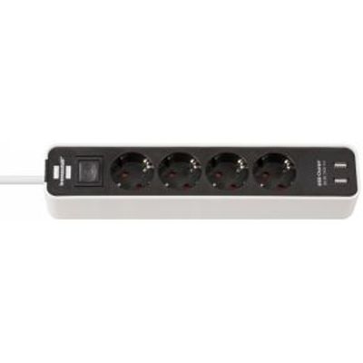 Brennenstuhl Ecolor power uitbreiding 1,5 m 4 AC-uitgang(en) Binnen Zwart, Wit