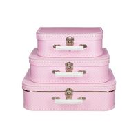 Kinderkoffertje roze witte stip 35 cm   -