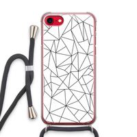 Geometrische lijnen zwart: iPhone SE 2020 Transparant Hoesje met koord