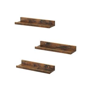 SONGMCIS Set van 3 wandplanken voor fotolijsten en decoraties, Vintage bruin