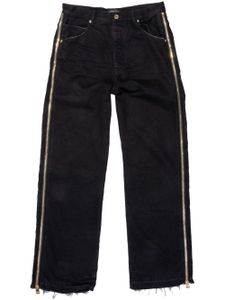 Purple Brand P018 zip-embellished wide-leg jeans - Noir