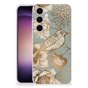 TPU Case voor Samsung Galaxy S24 Vintage Bird Flowers