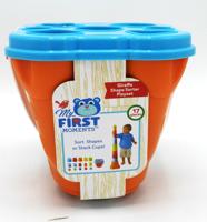 Playgo stapelbekers met vormenstoof in vrolijke kleuren