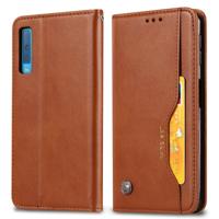 Knead huidtextuur horizontaal Flip lederen case voor Galaxy A50 met foto frame & houder & kaartsleuven & portemonnee (bruin)