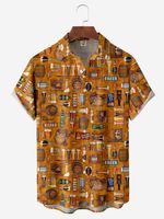 Beer Chest Pocket Short Sleeve Casual Shirt
