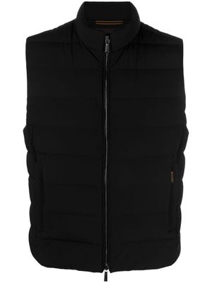 Moorer gilet matelassé à logo imprimé - Noir