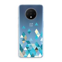 Gekleurde driehoekjes blauw: OnePlus 7T Transparant Hoesje