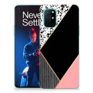 OnePlus 8T TPU Hoesje Zwart Roze Vormen