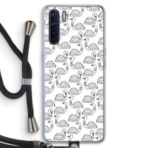 Zwanen: Oppo A91 Transparant Hoesje met koord