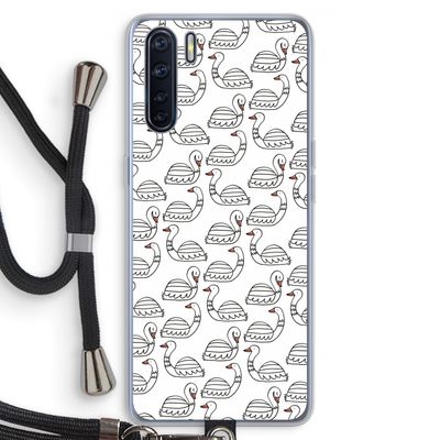 Zwanen: Oppo A91 Transparant Hoesje met koord