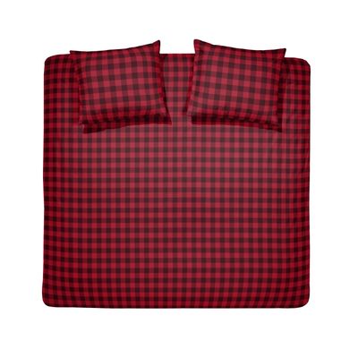 Damai Flanel Dekbedovertrek Timber Flanel Red 200 x 200/220 + 60 x 70 Damai Flanel Dekbedovertrek Timber Flanel Red 200 x 200/220 + 60 x 70