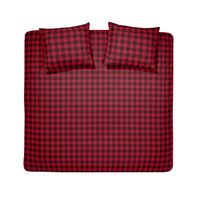 Damai Flanel Dekbedovertrek Timber Flanel Red 200 x 200/220 + 60 x 70 - thumbnail