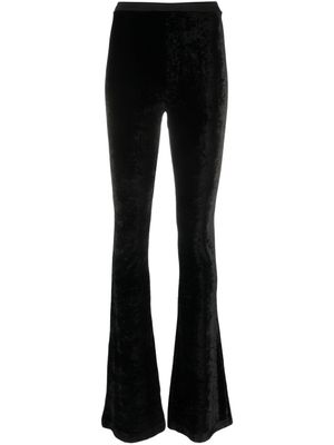Bally pantalon évasé en velours à taille élastiquée - Noir