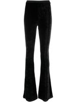 Bally pantalon évasé en velours à taille élastiquée - Noir