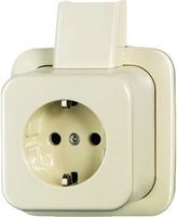 Busch Jaeger opbouw enkel stopcontact met randaarde creme