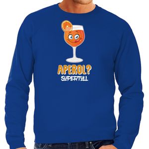 Apres ski sweater voor heren - aperol supertoll - blauw - apres ski/wintersport - aperol spritz