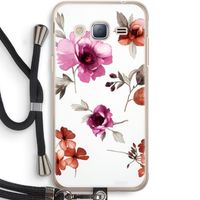 Geschilderde bloemen: Samsung Galaxy J3 (2016) Transparant Hoesje met koord