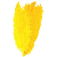 2x Gele decoratieveren/vogelveren 50 cm