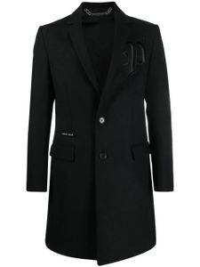 Philipp Plein manteau à logo brodé - Noir