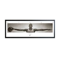 Michael Jordan Wings Poster Ingelijst MDF Zwart 53x158cm