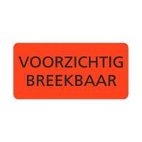 Etiket fl.rood 95x48mm VOORZICHTIG BREEK
