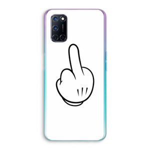 Middle finger white: Oppo A52 Transparant Hoesje