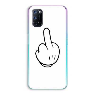 Middle finger white: Oppo A52 Transparant Hoesje