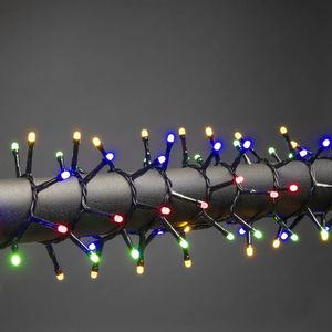 Konstsmide 3868-530 Lichtkettingsysteem Buiten werkt op het lichtnet Aantal lampen 600 LED Meerkleurig Verlichte lengte: 13.18 m Frosted