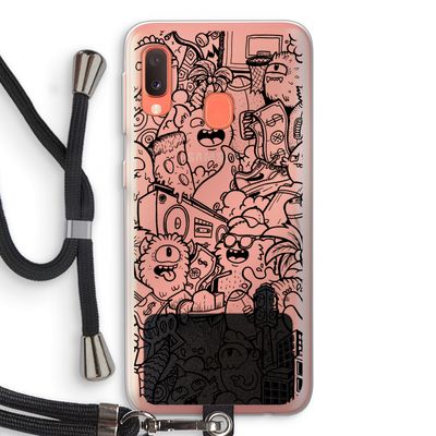 Vexx Black City : Samsung Galaxy A20e Transparant Hoesje met koord
