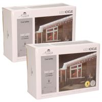 IJspegelverlichting lichtsnoer - Set van 2x stuks - 720 x 60 cm - 360 led lampjes - helder wit - kni