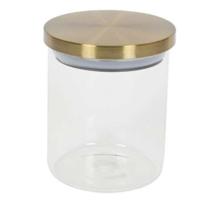 Voorraadpot - 600 ml - glas - draaideksel - goud - 9 x 12 cm - weckpot