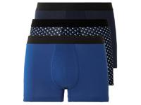 LIVERGY 3 heren boxers (XL, Stippen/marineblauw/blauw)