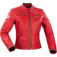 SEGURA Lady Funky, Leren motorjas dames, Rood-Wit