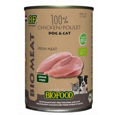 BF Petfood Biofood Organic 100% kippenvlees natvoer hond & kat (400 g) 24 x 400 g