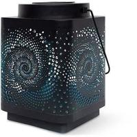 Lantaarn op zonne-energie - GARDEN ID Attract - Blauw 11 x 11 h15 cm - 6 tot 8 uur autonomie - Mobiel - Aan/uit knop.